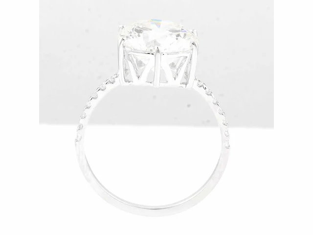 14 krt. wit gouden ring met diamant 4,04 crt. - afbeelding 6 van  9