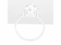 14 krt. wit gouden ring met diamant 4,04 crt. - afbeelding 6 van  9