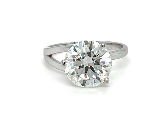 14 krt wit gouden ring met diamant 4,08 crt - afbeelding 1 van  7