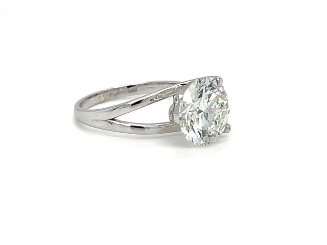 14 krt wit gouden ring met diamant 4,08 crt - afbeelding 5 van  7