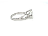14 krt wit gouden ring met diamant 4,08 crt - afbeelding 6 van  7