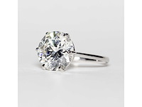 14 krt wit gouden ring met diamant 5,01 crt - afbeelding 1 van  8