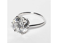 14 krt wit gouden ring met diamant 5,01 crt - afbeelding 3 van  8