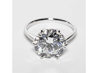 14 krt wit gouden ring met diamant 5,01 crt - afbeelding 4 van  8