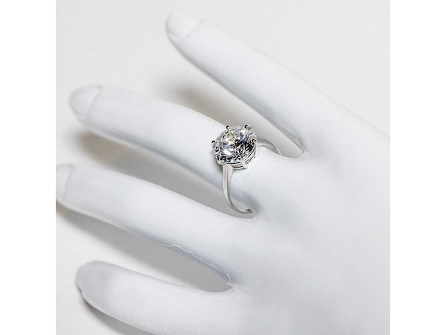 14 krt wit gouden ring met diamant 5,01 crt - afbeelding 7 van  8