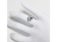 14 krt wit gouden ring met diamant 5,01 crt - afbeelding 7 van  8