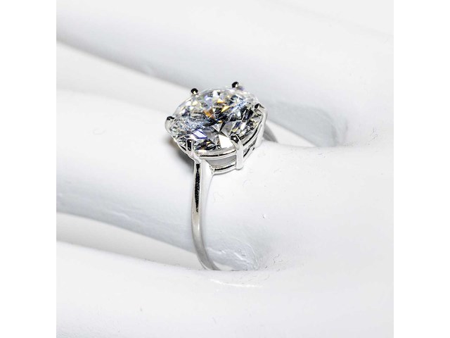 14 krt wit gouden ring met diamant 5,01 crt - afbeelding 8 van  8