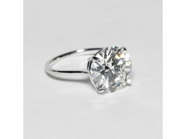 14 krt wit gouden ring met diamant 5,01 crt - afbeelding 1 van  9