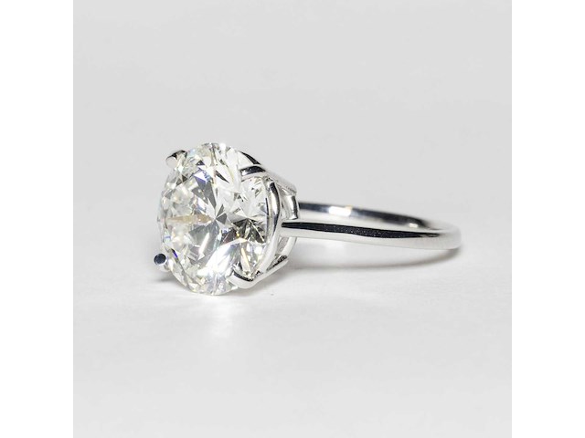 14 krt wit gouden ring met diamant 5,01 crt - afbeelding 3 van  9