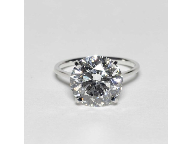 14 krt wit gouden ring met diamant 5,01 crt - afbeelding 4 van  9