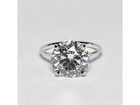 14 krt wit gouden ring met diamant 5,01 crt - afbeelding 4 van  9