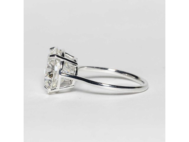 14 krt wit gouden ring met diamant 5,01 crt - afbeelding 5 van  9