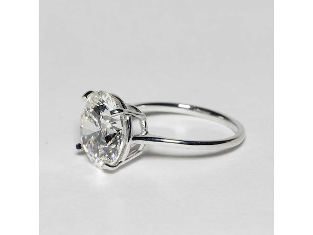 14 krt wit gouden ring met diamant 5,01 crt - afbeelding 6 van  9