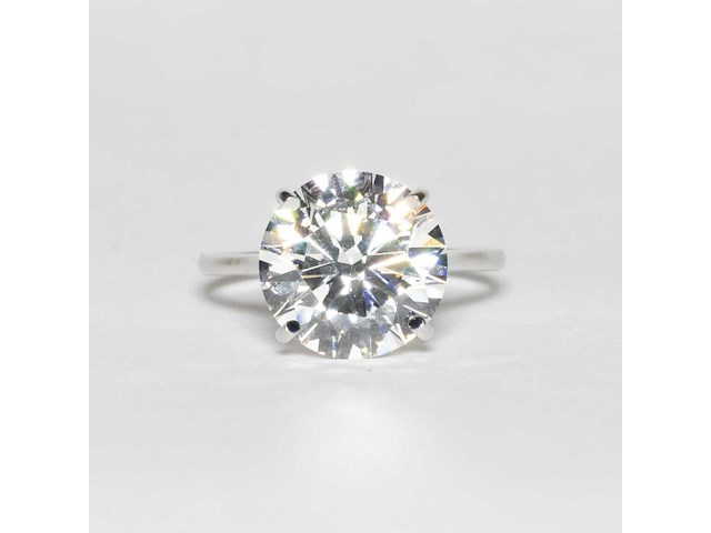 14 krt wit gouden ring met diamant 5,01 crt - afbeelding 8 van  9