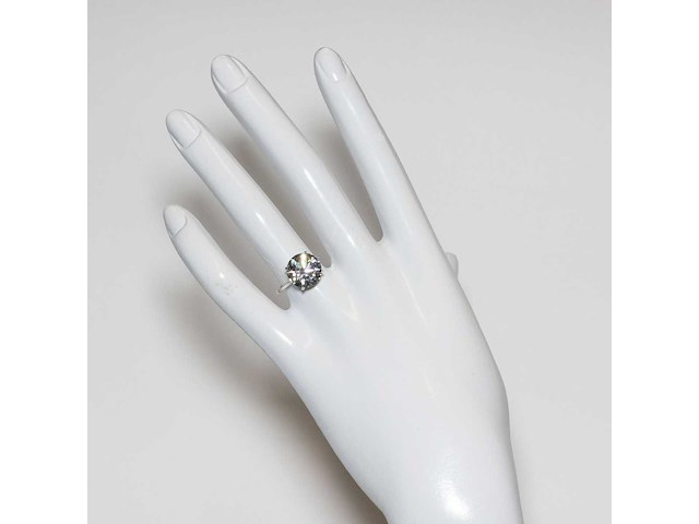14 krt wit gouden ring met diamant 5,01 crt - afbeelding 9 van  9