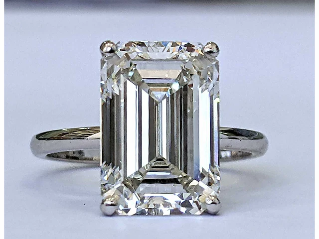 14 krt wit gouden ring met diamant 5,05 crt - afbeelding 5 van  6