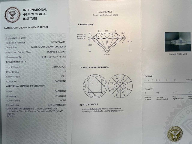 14 krt wit gouden ring met diamant 7,30 crt - afbeelding 3 van  7