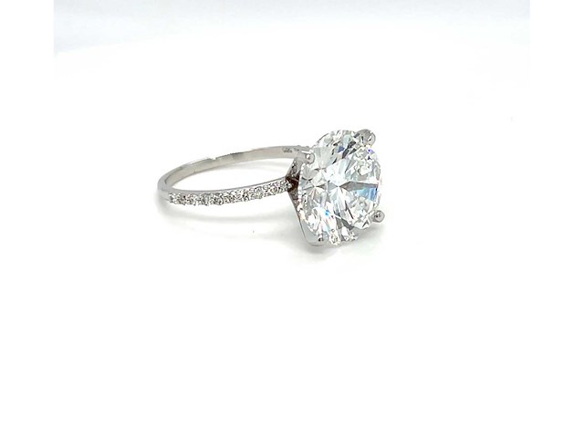 14 krt wit gouden ring met diamant 7,30 crt - afbeelding 1 van  7