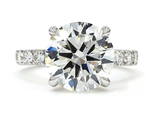 14 krt wit gouden ring met diamant 7,30 crt - afbeelding 1 van  3