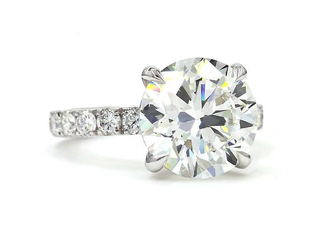 14 krt wit gouden ring met diamant 7,30 crt - afbeelding 1 van  5
