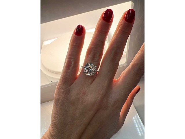 14 krt wit gouden ring met diamant 7,30 crt - afbeelding 4 van  5