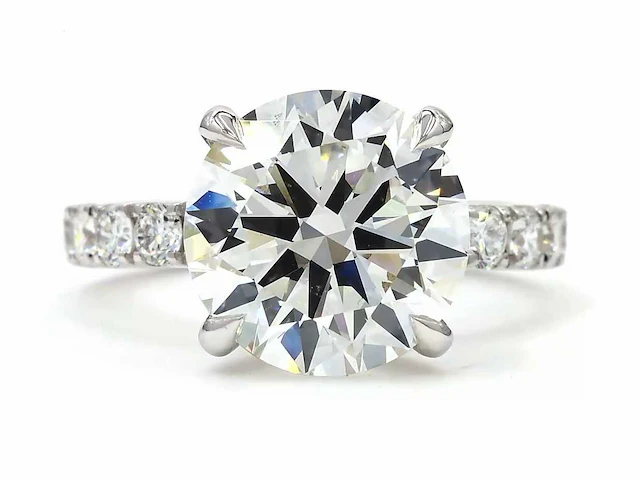14 krt wit gouden ring met diamant 7,30 crt - afbeelding 4 van  6