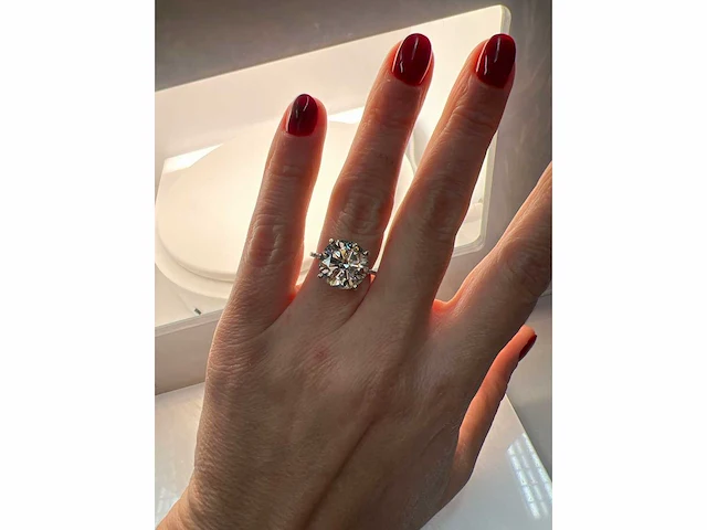 14 krt wit gouden ring met diamant 7,30 crt - afbeelding 5 van  6