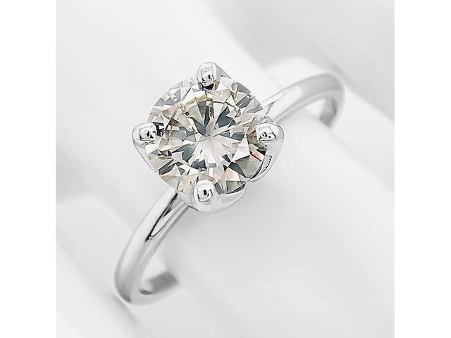 14 krt wit gouden ring met natuurlijke diamant 1,04 crt - afbeelding 1 van  6