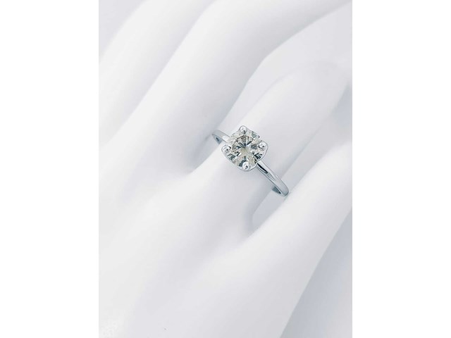 14 krt wit gouden ring met natuurlijke diamant 1,04 crt - afbeelding 6 van  6