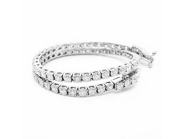 14 krt wit gouden tennis armband met natuurlijke diamant 3,70 crt - afbeelding 6 van  9