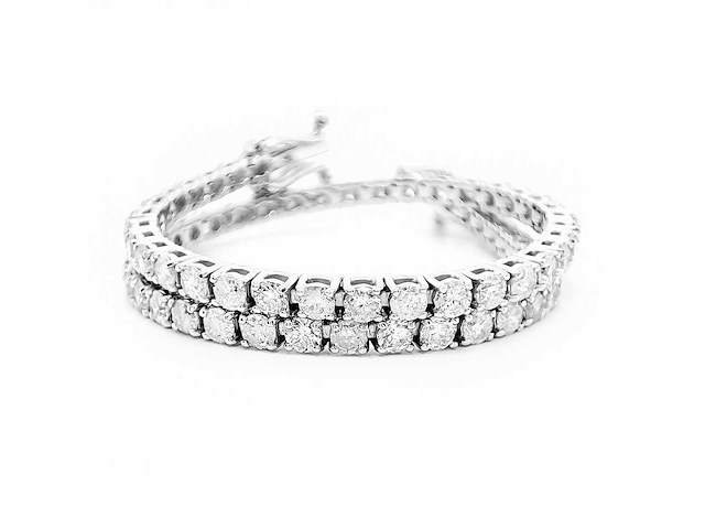 14 krt wit gouden tennis armband met natuurlijke diamant 3,70 crt - afbeelding 7 van  9