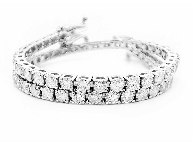 14 krt wit gouden tennis armband met natuurlijke diamant 3,70 crt - afbeelding 1 van  9