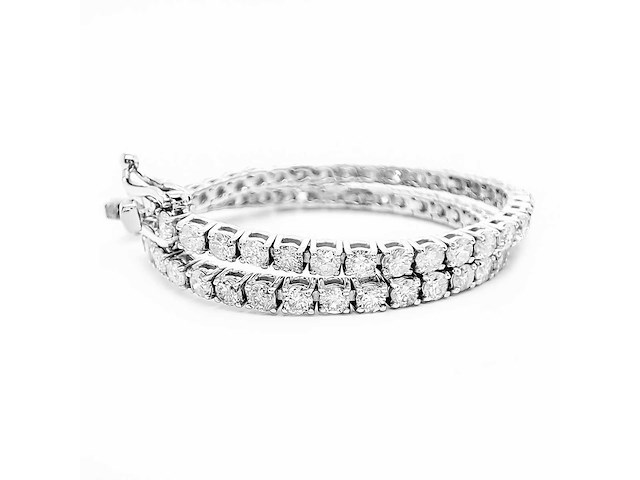 14 krt wit gouden tennis armband met natuurlijke diamant 3,70 crt - afbeelding 5 van  9