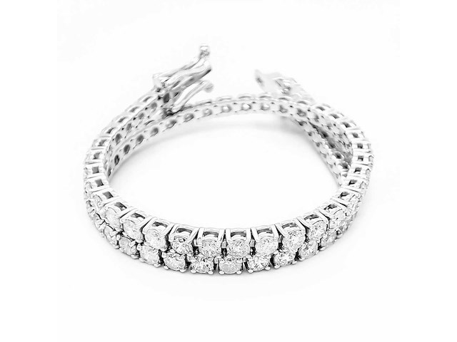 14 krt wit gouden tennis armband met natuurlijke diamant 3,70 crt - afbeelding 2 van  9