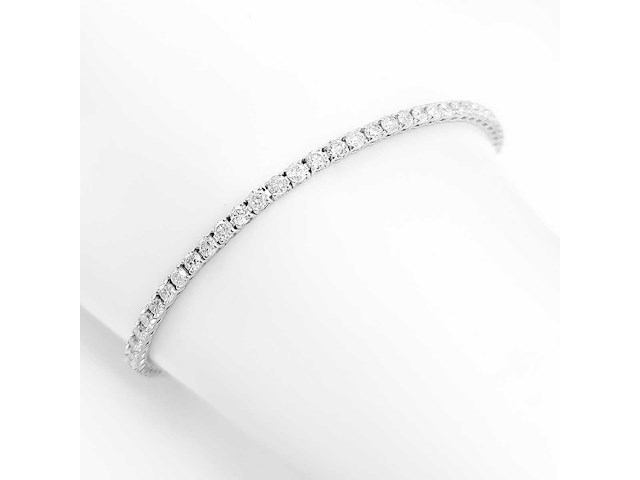 14 krt wit gouden tennis armband met natuurlijke diamant 3,70 crt - afbeelding 9 van  9