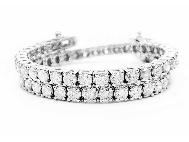14 krt wit gouden tennis armband met natuurlijke diamant 3,90 crt - afbeelding 1 van  7