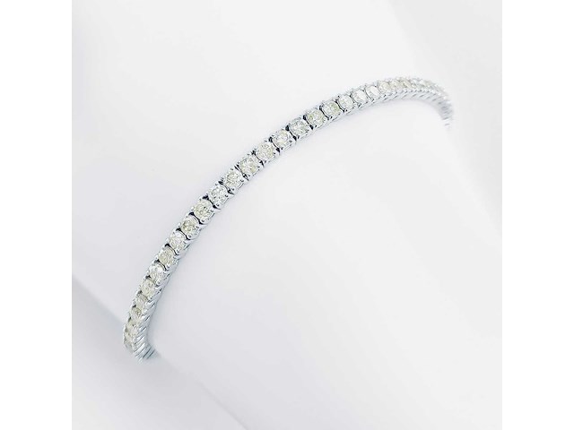 14 krt wit gouden tennis armband met natuurlijke diamant 3,90 crt - afbeelding 5 van  7
