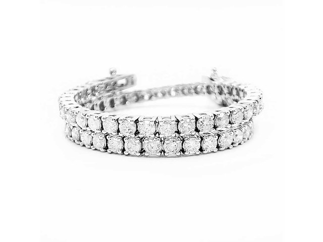 14 krt wit gouden tennis armband met natuurlijke diamant 3,90 crt - afbeelding 6 van  7