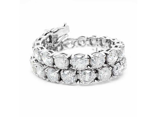 14 krt wit gouden tennis armband met natuurlijke diamant 9,00 crt - afbeelding 1 van  5