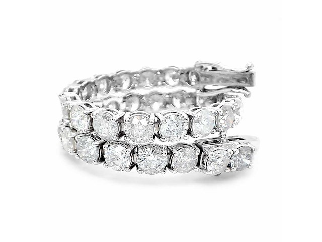 14 krt wit gouden tennis armband met natuurlijke diamant 9,00 crt - afbeelding 3 van  5