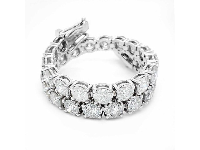 14 krt wit gouden tennis armband met natuurlijke diamant 9,00 crt - afbeelding 4 van  5