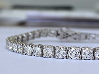 14 krt. witgouden armband met 48 diamanten met totaal 8,16 crt. diamant - afbeelding 7 van  7
