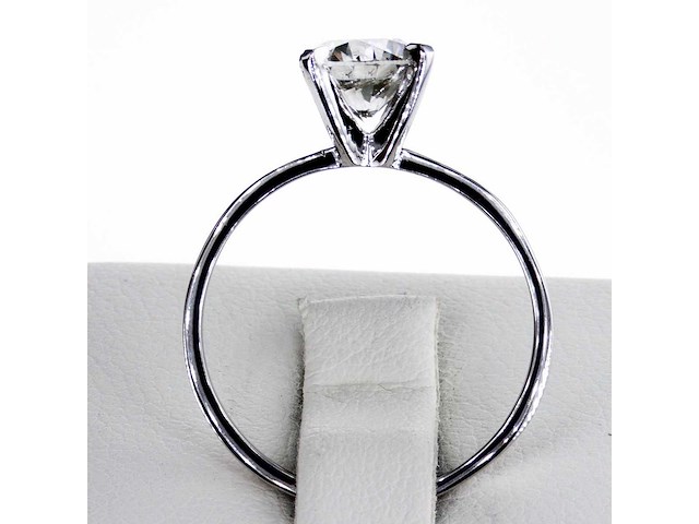 14 krt. witgouden ring met 1,21 crt. natuurlijke diamant - afbeelding 3 van  6