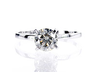 14 krt. witgouden ring met 1,21 crt. natuurlijke diamant - afbeelding 1 van  6