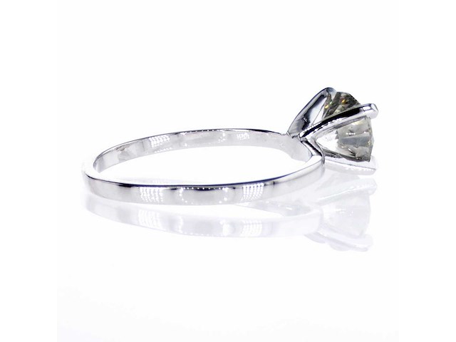 14 krt. witgouden ring met 1,21 crt. natuurlijke diamant - afbeelding 4 van  6