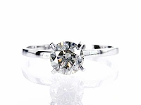 14 krt. witgouden ring met 1,21 crt. natuurlijke diamant