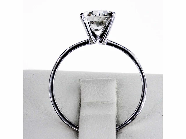 14 krt. witgouden ring met 1,21 crt. natuurlijke diamant - afbeelding 3 van  6