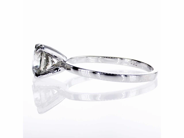14 krt. witgouden ring met 1,21 crt. natuurlijke diamant - afbeelding 5 van  6