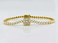 14 kt geelgouden armband met 2,93 cts laboratoriumgekweekte diamant