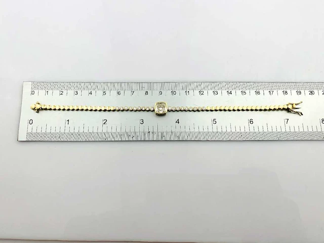 14 kt geelgouden armband met 2,93 cts laboratoriumgekweekte diamant - afbeelding 5 van  9